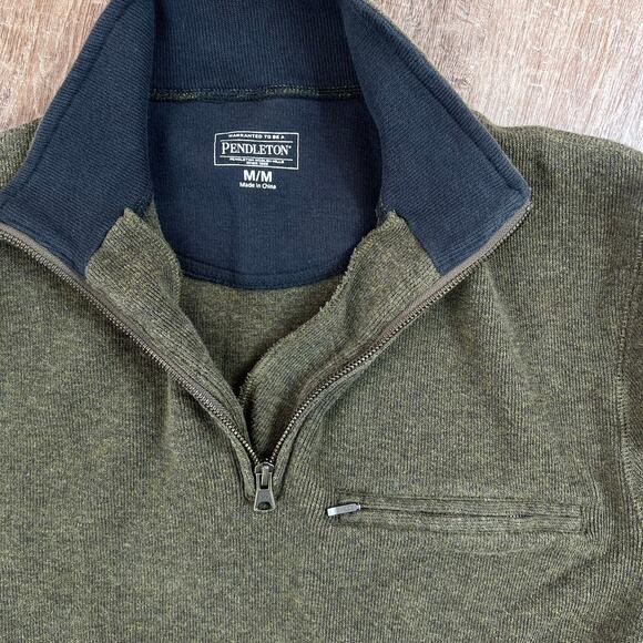 Pendleton Green Half Zip Pullover Sweatshirt - Picture 4 of 4